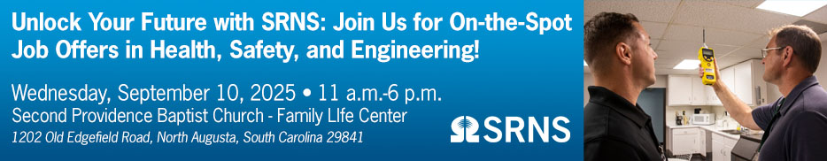 SRNS Health, Safety and Engineering Job Fair Banner.