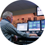 Monitoring one of the control panels in the K Area conrol room